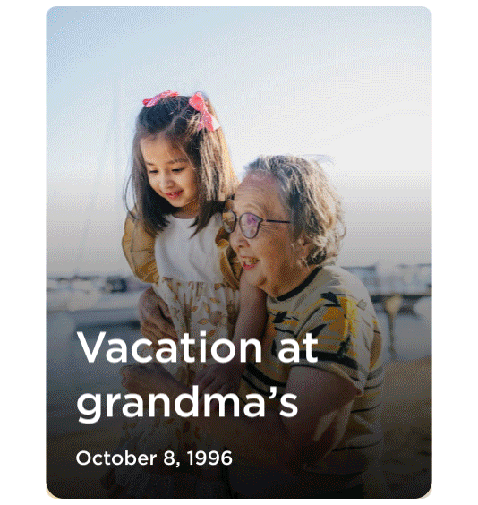 An GIF image capturing a cherished memory of two family members sharing a moment during a vacation at grandma’s house on October 8, 1996. This GIF image is a part of the Heiroom family experience, highlighting the platform’s focus on preserving and sharing such precious family moments.